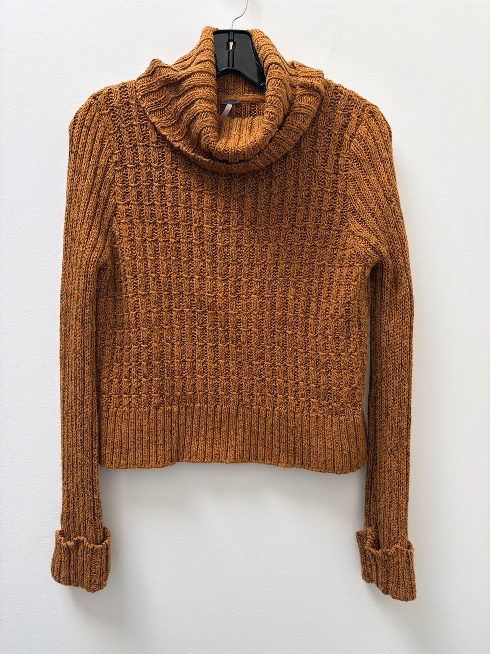 Free People Chunky Knit Turtleneck Sweater Size Small Ginger Brown